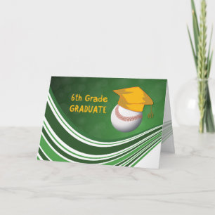 Carte Diplôme de 6e année, balle molle et Casquette