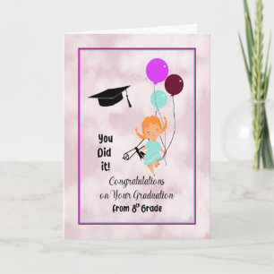 Carte Diplôme de 8e année pour les filles