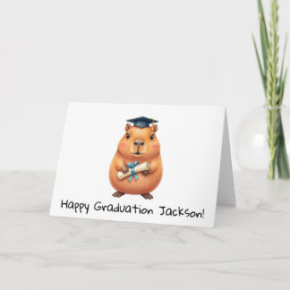 Carte Diplôme de capybara mignon personnalisé 