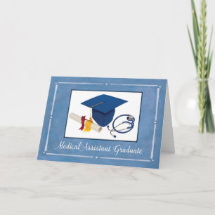 Carte Diplôme de Casquette adjoint Médicale Stethoscope
