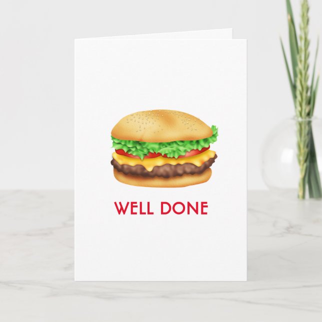 Carte Diplômé de félicitations d'hamburger fait par bien (Devant)