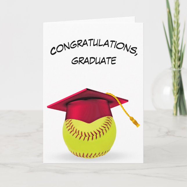 Carte Diplôme De Softball Avec Casquette Rouge (Devant)