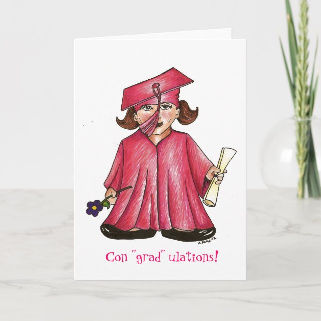 Carte Diplôme d'études de Casquette rose (Devant)