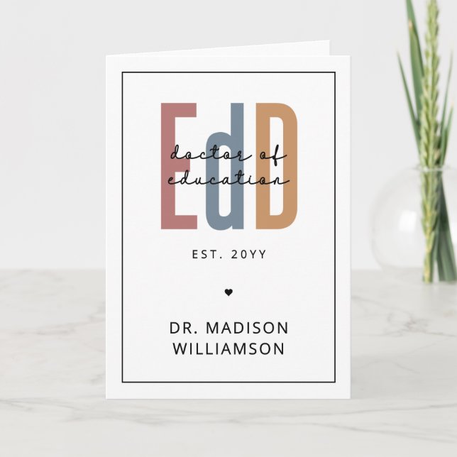 Carte Diplôme D'Études De L'EdD Personnalisé (Devant)