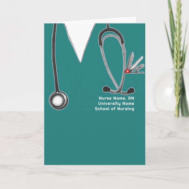 Carte Diplôme d'une école de soins infirmiers personnali (Devant)
