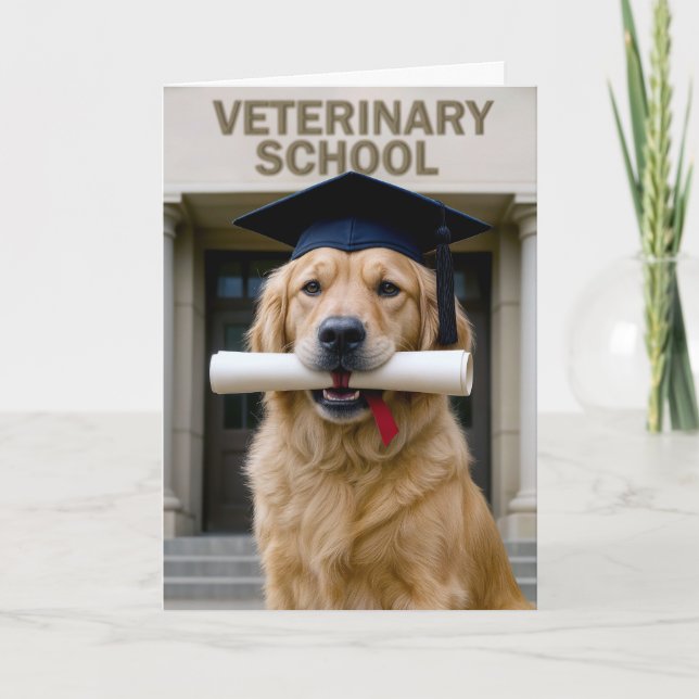 Carte Diplômé en chien de l'école vétérinaire (Devant)