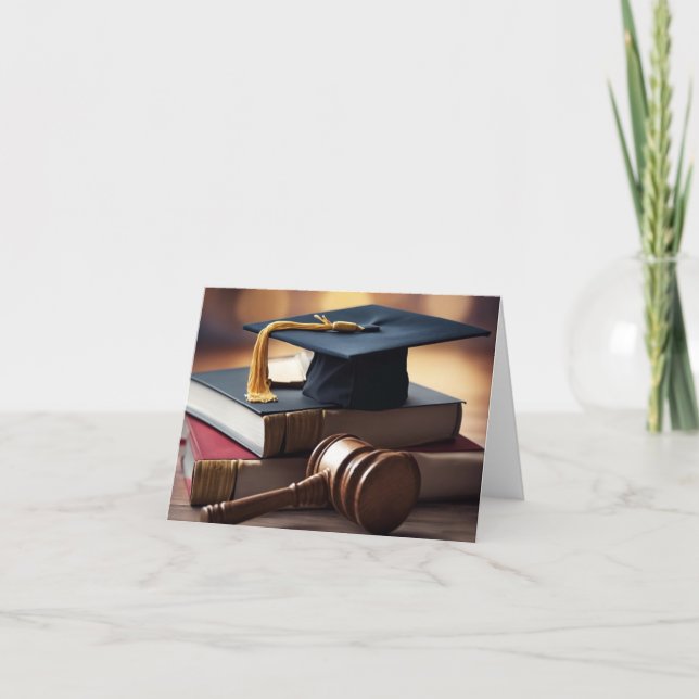 Carte Diplôme en droit - Casquette et Gavel (Devant)