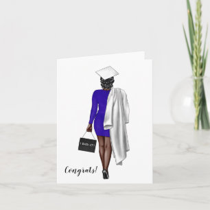 Carte Diplôme féminin afro-américain personnalisé