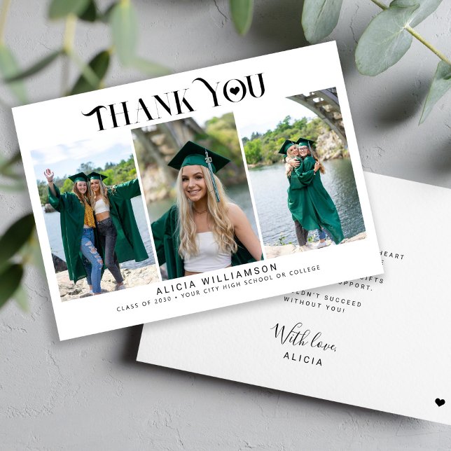 Carte Diplôme moderne 3 photo collage merci (Créateur téléchargé)