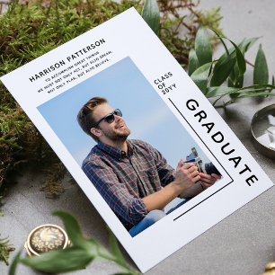 Carte Diplôme photo Script moderne Citation inspirante