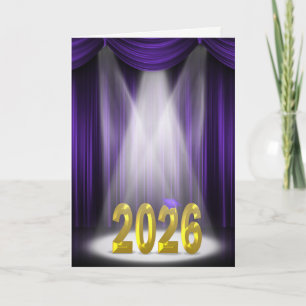 Carte Diplômé Violet et Or 2026 Couleurs de l'école