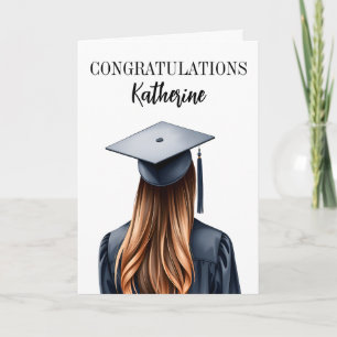 Carte Diplômée moderne personnalisée Femme Diplômée
