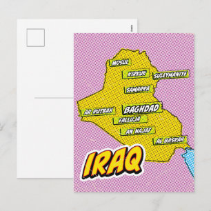 Carte d'Irak illustrée par l'art pop