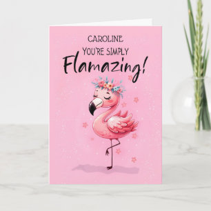 Carte Dire Salut Personnaliser avec Flamant rose Fabun F