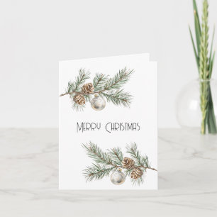 Carte Direction des cônes de pin de Noël et de l'ornemen