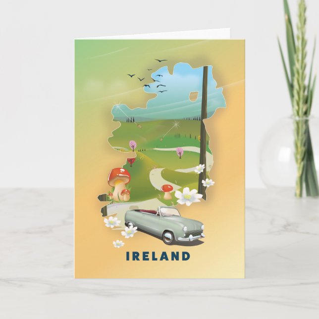 Carte d'Irlande affiche de voyage vintage (Devant)