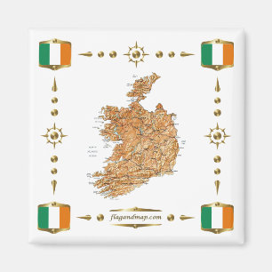 Carte d'Irlande + Pavillons Magnet