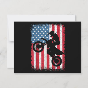 Carte Dirt Vélo Drapeau Américain Motocross Vélo Hommes