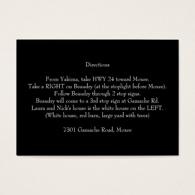 Carte Dirty 30 Trente Direction (Devant)