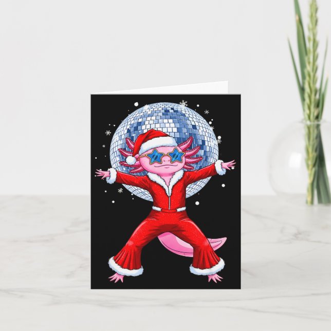 Carte Disco Axolotl Christmas Santa Suit Funny Holiday 7 (Devant)