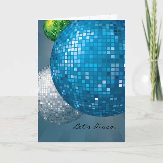 Carte Disco Balls Blue New Year Party (Devant)