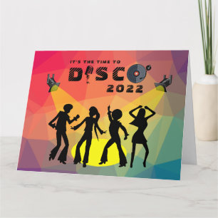 Carte Disco dance floor retro multicolor celebration