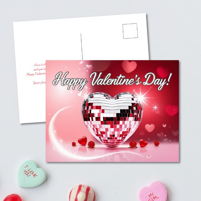 Carte Disco Heart Valentine's Day Card (Disco Heart Valentine's Day Card)