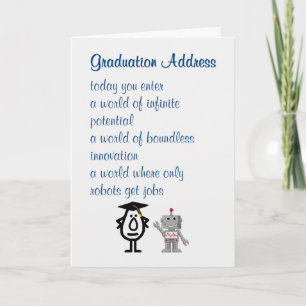 Carte Discours de fin d'études - un poème de fin d'étude