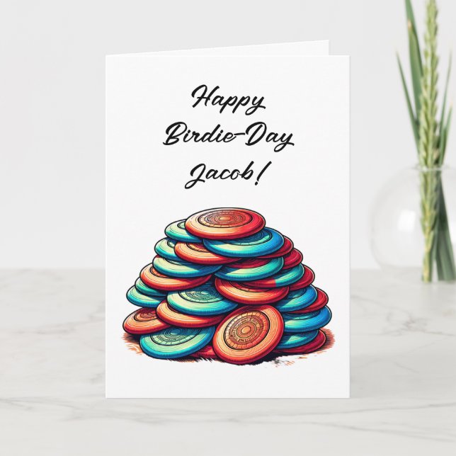 Carte Disque personnalisé Golf Thème Anniversaire (Devant)