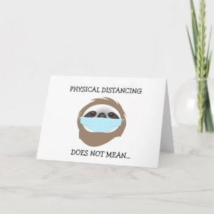 Carte Distances physiques Sloth Portant un Masque Médica