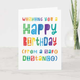 Carte Distances sociales amusantes Anniversaire Distance