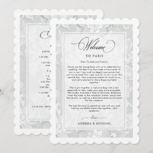 Carte d'itinéraire de bienvenue de mariage en dent