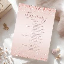 Carte d'itinéraire de fête prénuptiale Rose Gold C