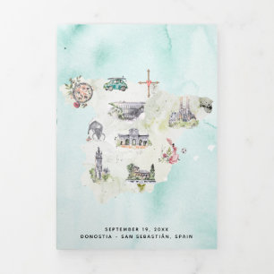 Carte d'itinéraire de mariage à San Sebastian Espa
