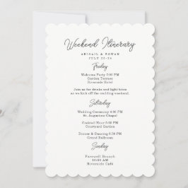 Carte d'itinéraire de week-end de mariage à écritu