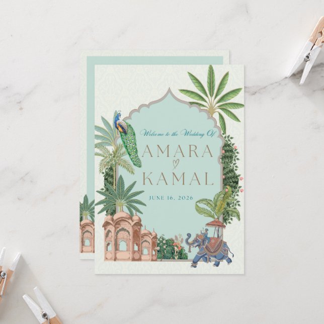 Carte d'itinéraire mariage (Devant/Arrière en situation)