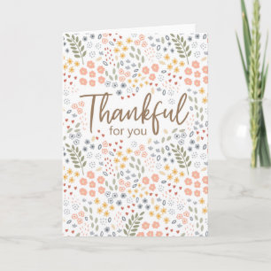 Carte Ditsy Floral Thanksgiving Salutation louche