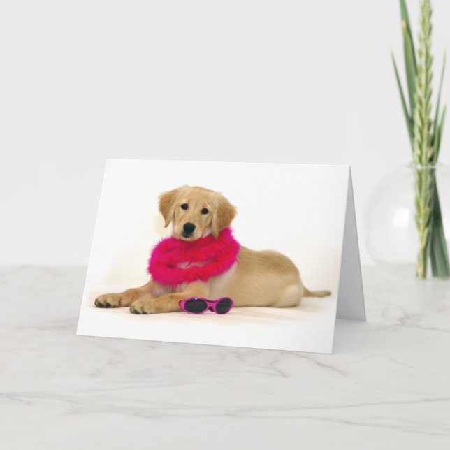 Carte Diva de chiot de golden retriever (Devant)