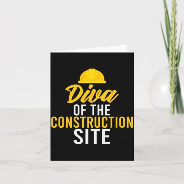 Carte Diva Of The Construction Site Funny Construction W (Devant)