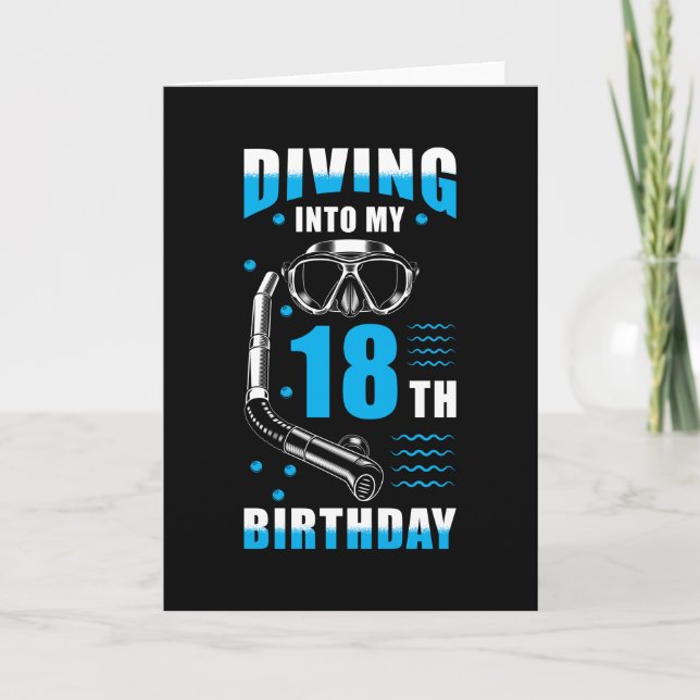 Carte Diver 18e anniversaire cadeau (Devant)