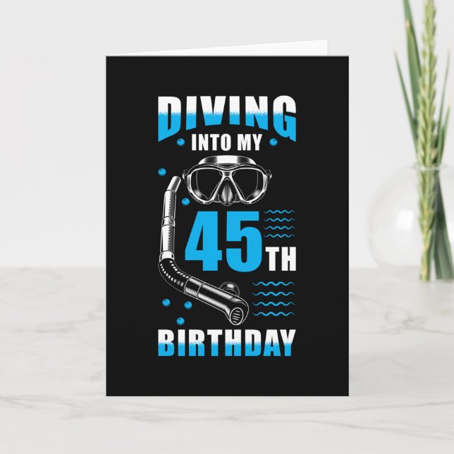 Carte Diver 45e anniversaire cadeau (Devant)