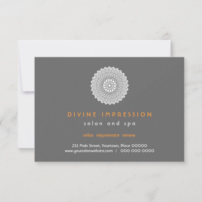 Carte Divine Impression Orange Certificat Cadeau (Devant)