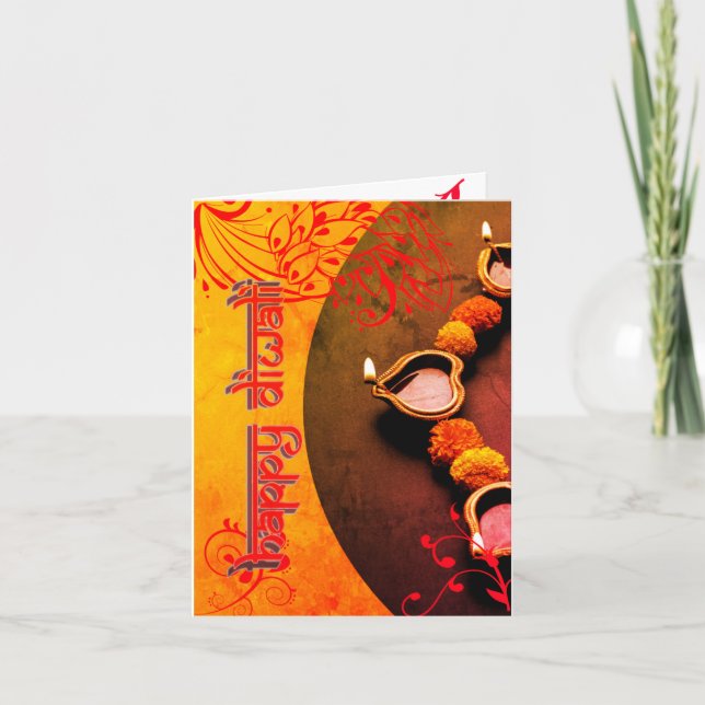 Carte Diwali accueil personnalisé Marathi Card (Devant)
