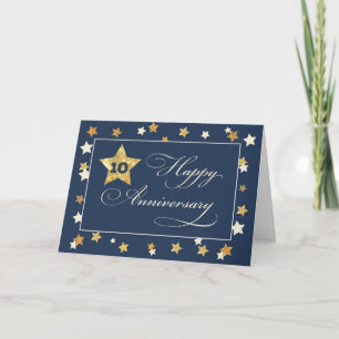Carte Dixième anniversaire de l'employé Marine Gold Effe