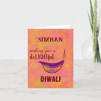 Carte Diya Diwali personnalisée