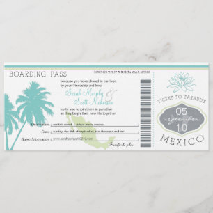 Carte d'Mariage d'embarquement au Mexique
