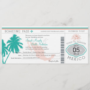Carte d'Mariage d'embarquement au Mexique