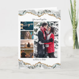 Carte do-it-yourself 5 anniversaire photo mariage marbre