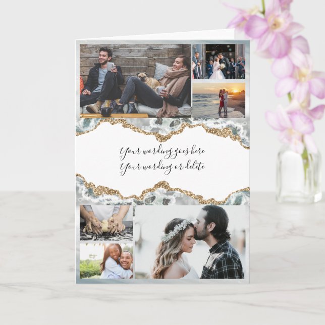 Carte do-it-yourself 6 photo | couple geode romantique a (Orchidée)