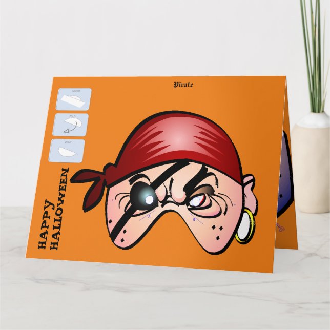 Carte do-it-yourself Masque Papier Monster Hallowe (Devant)